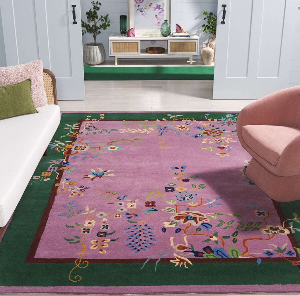 Safavieh Metro MET725V Purple / Green Area Rug Room Scene Feature