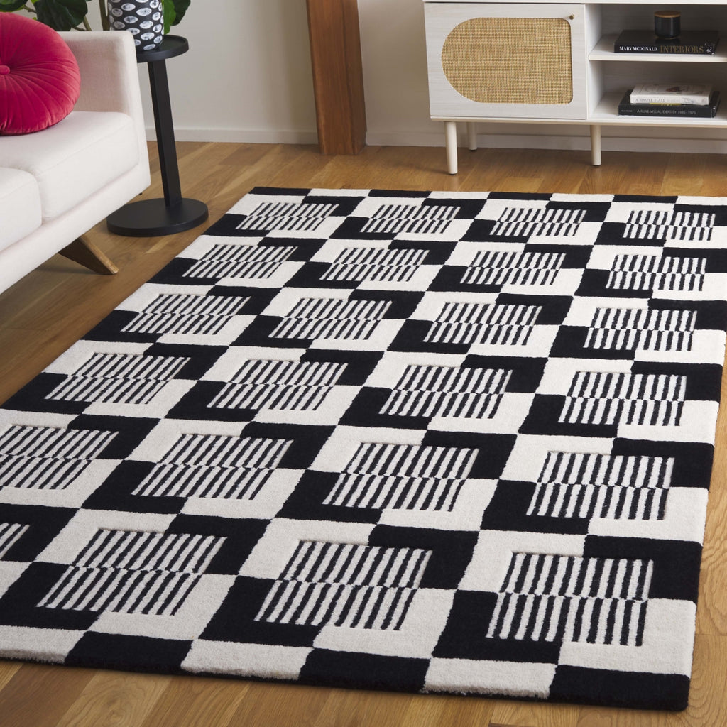 Safavieh Metro MET869Z Black / Ivory Area Rug Room Scene Feature