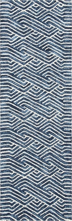 Safavieh Micro-loop MLP175M Dark Blue / Ivory Area Rug Runner