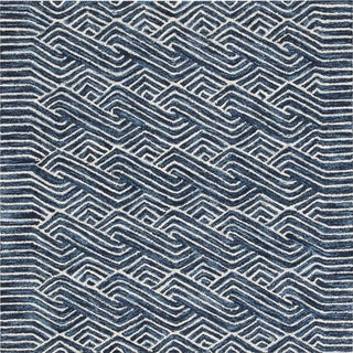 Safavieh Micro-loop MLP175M Dark Blue / Ivory Area Rug Square