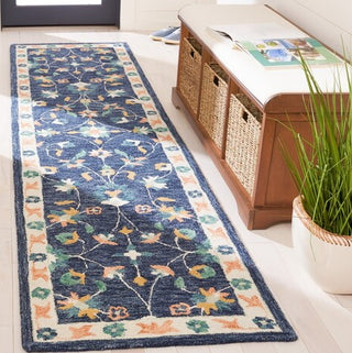 Safavieh Micro-loop MLP385M Blue / Ivory Area Rug Room Scene Feature