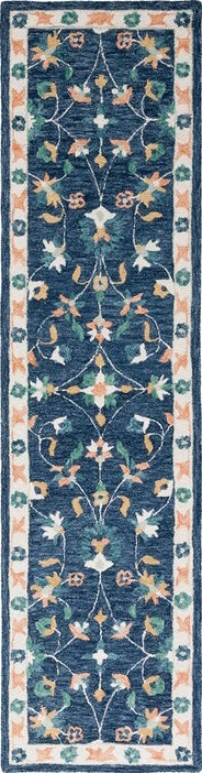 Safavieh Micro-loop MLP385M Blue / Ivory Area Rug Runner