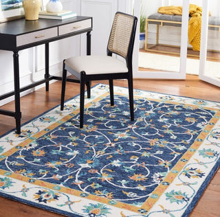 Safavieh Micro-loop MLP385M Blue / Ivory Area Rug Room Scene