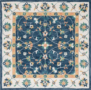 Safavieh Micro-loop MLP385M Blue / Ivory Area Rug Square