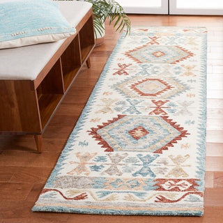 Safavieh Micro-loop MLP475M Ivory / Blue Area Rug Room Scene Feature