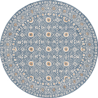 Safavieh Micro-loop MLP801M Blue / Ivory Area Rug Round