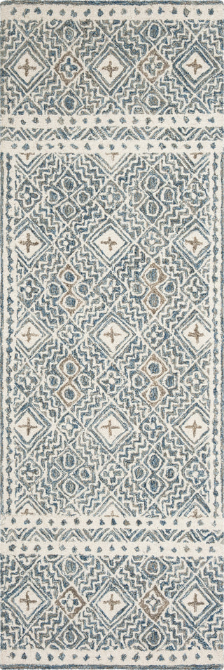 Safavieh Micro-loop MLP803M Blue / Ivory Area Rug Runner