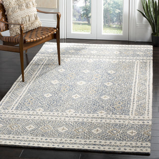 Safavieh Micro-loop MLP803M Blue / Ivory Area Rug Room Scene Feature