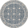 Safavieh Micro-loop MLP803N Navy / Ivory Area Rug Round