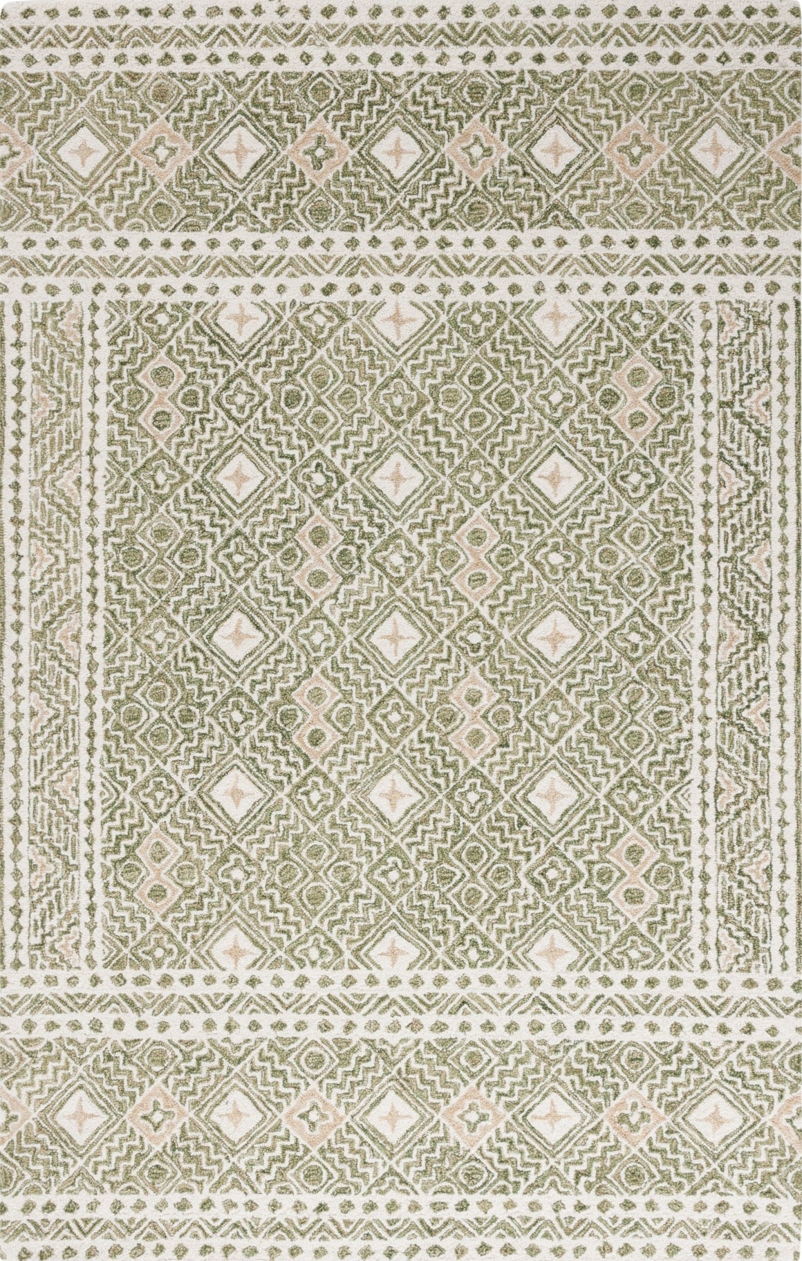 Safavieh Micro-loop MLP803Y Green / Ivory Area Rug main image