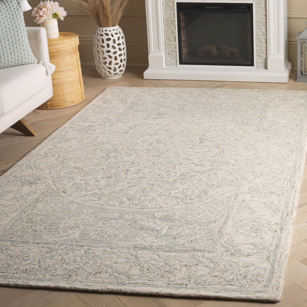 Safavieh Micro-loop MLP925L Light Blue / Beige Area Rug Room Scene Feature