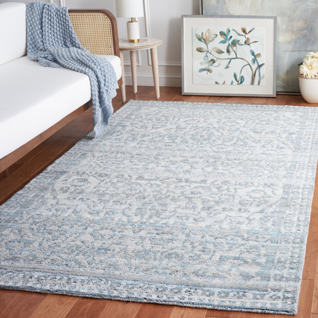 Safavieh Marquee MRQ109M Blue / Grey Area Rug Room Scene Feature