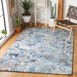 Safavieh Marquee MRQ116M Blue / Grey Area Rug Room Scene