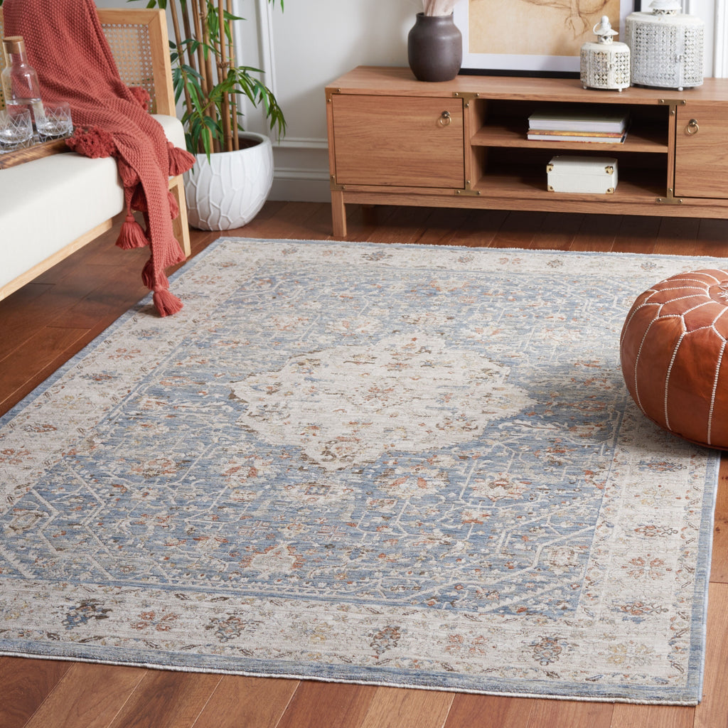 Safavieh Mason MSN105M Blue / Beige Rust Area Rug Room Scene Feature