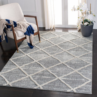 Safavieh Martha Stewart Lucia Shag White / Light Grey Area Rug Room Scene Feature