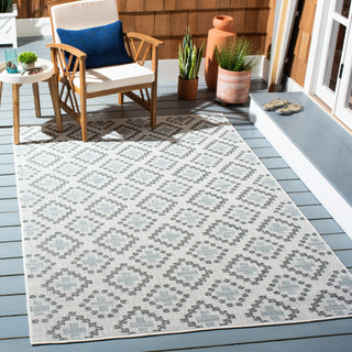 Safavieh Martha Stewart Indoor/Outdoor Ivory / Grey Machine Washable Area Rug Room Scene Feature