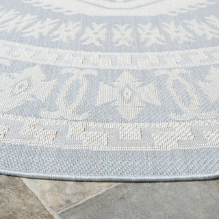 Safavieh Martha Stewart Indoor/Outdoor Aqua / Blue Ivory Machine Washable Area Rug Detail