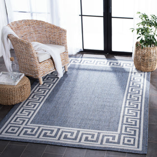 Safavieh Martha Stewart Indoor/Outdoor Grey / Cream Machine Washable Area Rug Room Scene Feature