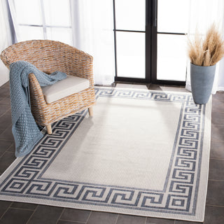 Safavieh Martha Stewart Indoor/Outdoor Silver / Grey Machine Washable Area Rug Room Scene Feature