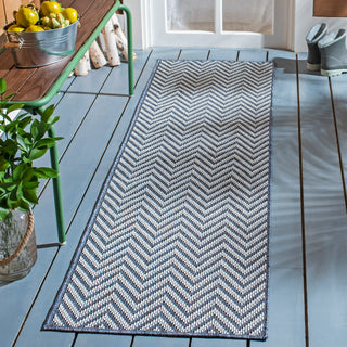 Safavieh Martha Stewart Indoor/Outdoor Blue / Creme Machine Washable Area Rug Room Scene Feature