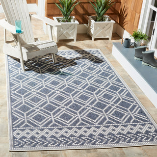 Safavieh Martha Stewart Indoor/Outdoor Grey / Ivory Machine Washable Area Rug Room Scene Feature