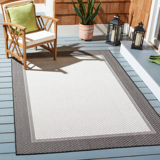 Safavieh Martha Stewart Indoor/Outdoor Ivory / Charcoal Machine Washable Area Rug Room Scene Feature