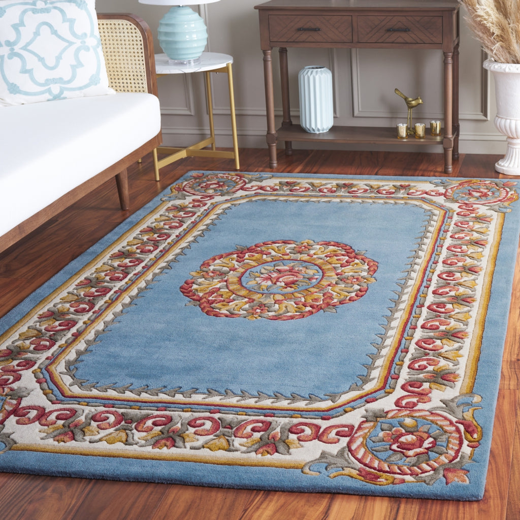 Safavieh Naples NA901J Light Blue / Ivory Area Rug Room Scene Feature