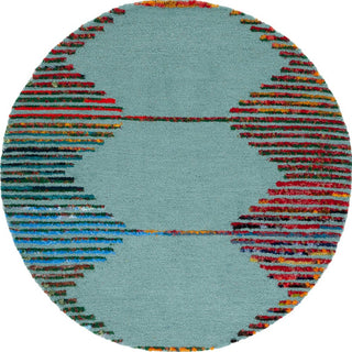 Safavieh Nantucket NAN605W Teal / Red Area Rug Round