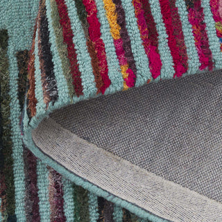 Safavieh Nantucket NAN605W Teal / Red Area Rug Fold