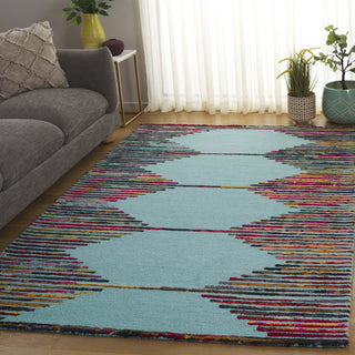 Safavieh Nantucket NAN605W Teal / Red Area Rug Room Scene