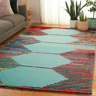 Safavieh Nantucket NAN605W Teal / Red Area Rug Room Scene Feature