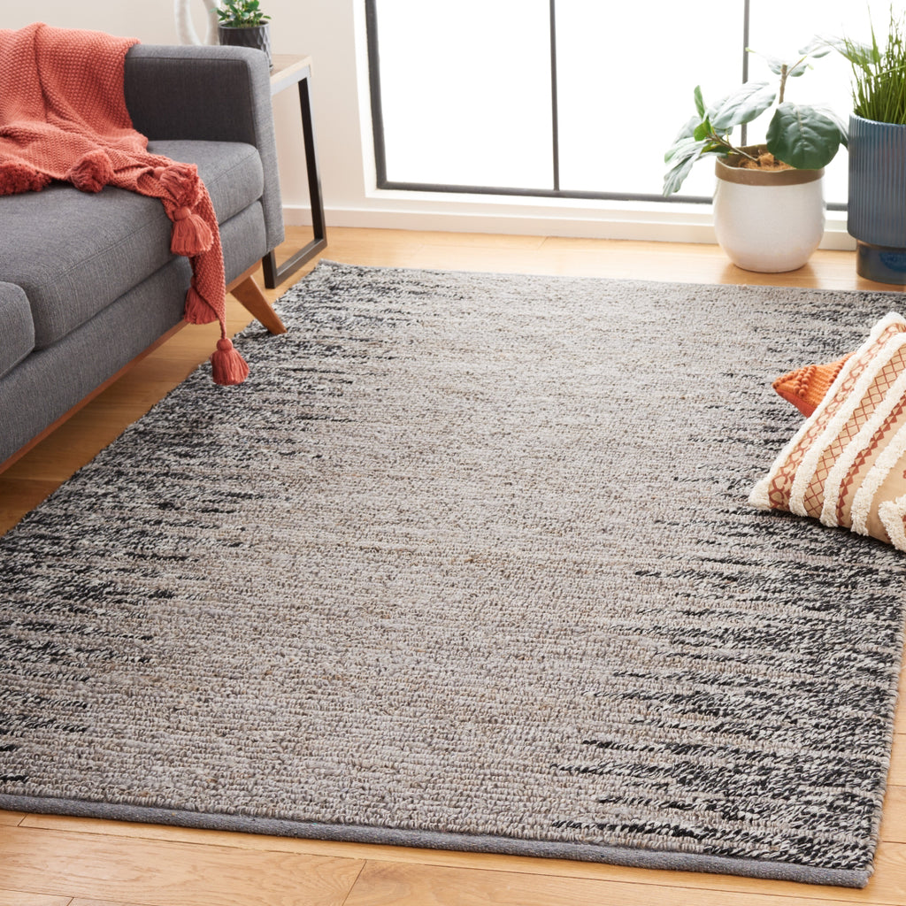 Safavieh Natural Fiber NF953F Grey / Black Area Rug Room Scene Feature