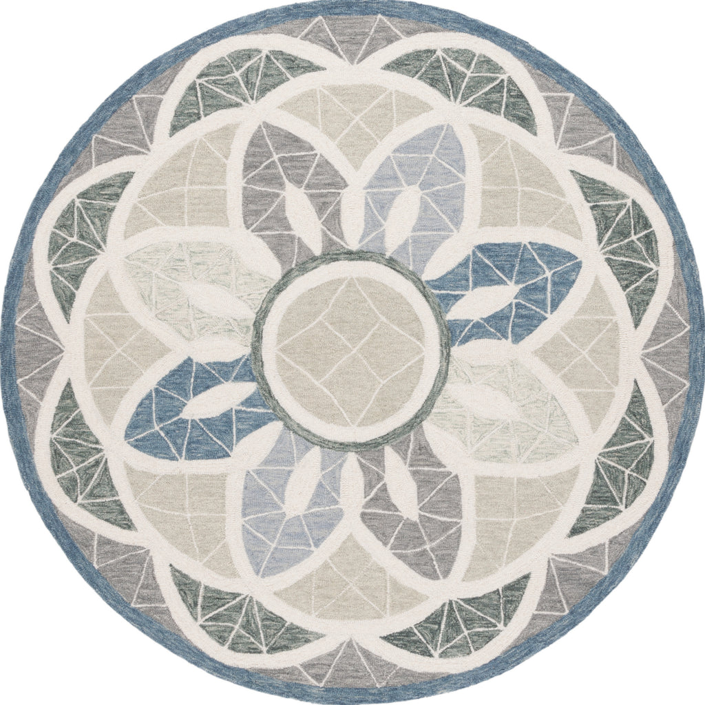 Safavieh Novelty NOV110F Grey / Blue Area Rug Round