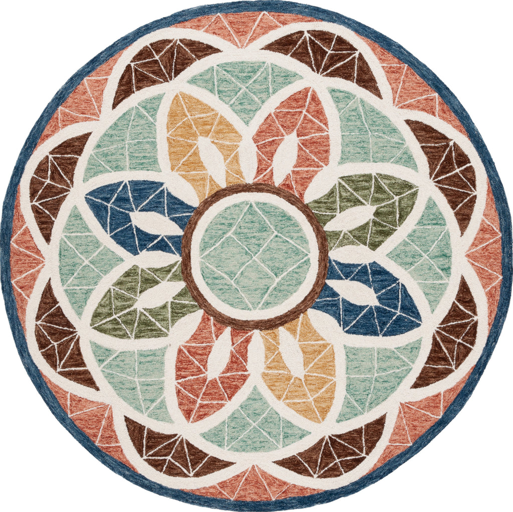 Safavieh Novelty NOV110M Blue / Orange Area Rug Round