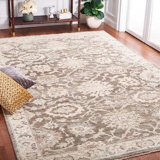 Safavieh Oushak OSH133 Grey / Ivory Area Rug Room Scene Feature