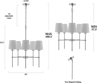 Safavieh Dortra PND4118A Chrome / White Lamp main image