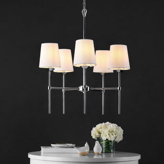 Safavieh Dortra PND4118A Chrome / White Lamp Room Scene On Feature