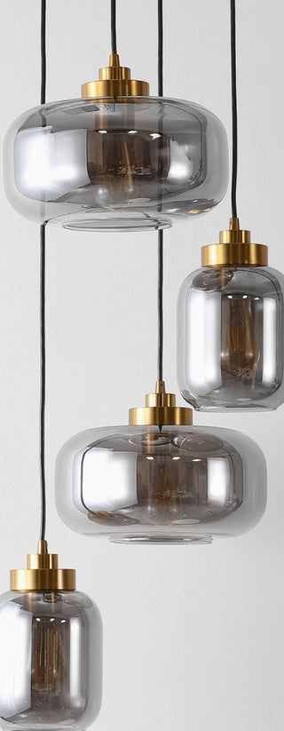 Safavieh Equinox PND4142A Smoke Grey / Brass Lamp Room Scene Off Feature