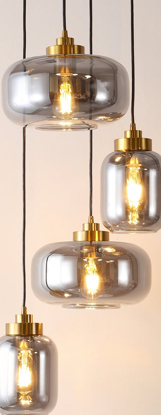 Safavieh Equinox PND4142A Smoke Grey / Brass Lamp Room Scene On Feature