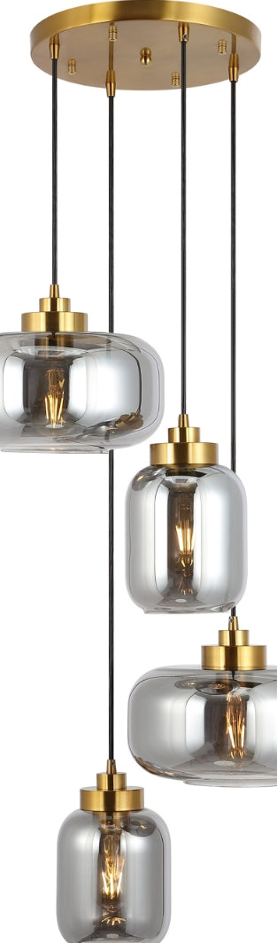 Safavieh Equinox PND4142A Smoke Grey / Brass Lamp main image