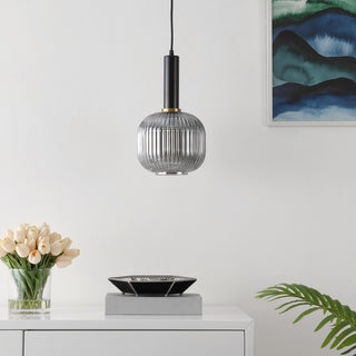 Safavieh Rynner PND4148A Smoke Grey / Black Lamp Room Scene Off Feature