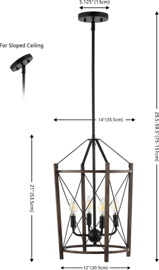 Safavieh Peltier PND4162A Dark Walnut / Black Lamp main image