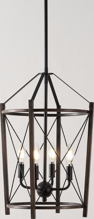 Safavieh Peltier PND4162A Dark Walnut / Black Lamp Room Scene On Feature