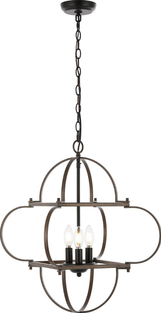 Safavieh Galvin PND4163A Black / Walnut Lamp Main On