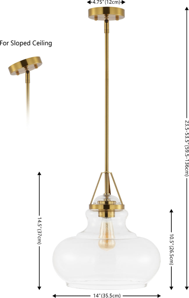 Safavieh Salud PND4169A Brass / Clear Lamp main image