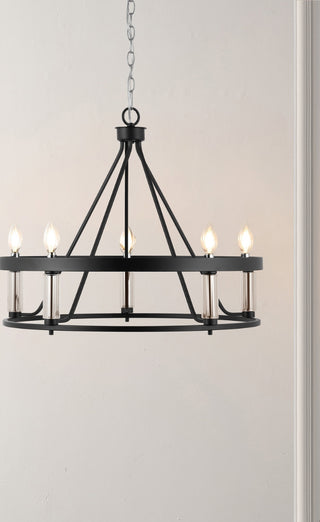 Safavieh Trenton PND4177A Black / Chrome Lamp Room Scene On Feature