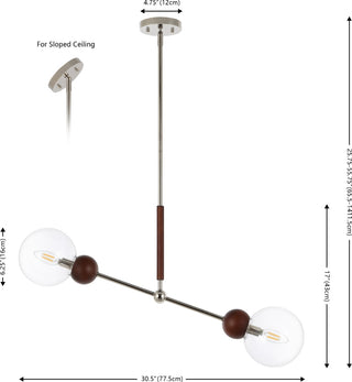 Safavieh Rocky PND4183A Dark Walnut / Nickel Lamp main image