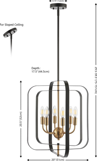 Safavieh Dellyth PND4195A Black / Brass Lamp main image