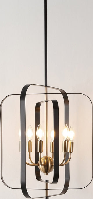 Safavieh Dellyth PND4195A Black / Brass Lamp Room Scene On Feature