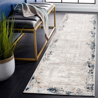 Safavieh Parker PRK101 Taupe / Ivory Blue Area Rug Room Scene Feature